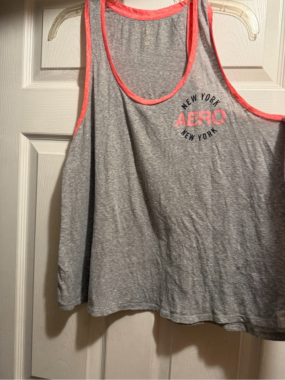 Aeropostale Gray Tank with Coral Neckline